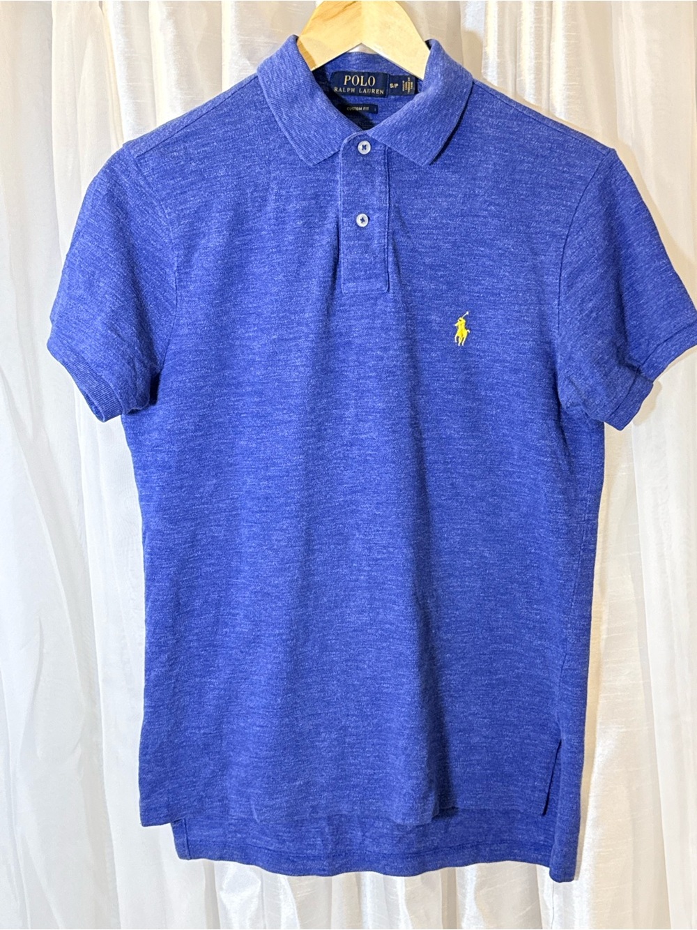 Ralph Lauren Blue Polo with Yellow Pony Embroidery